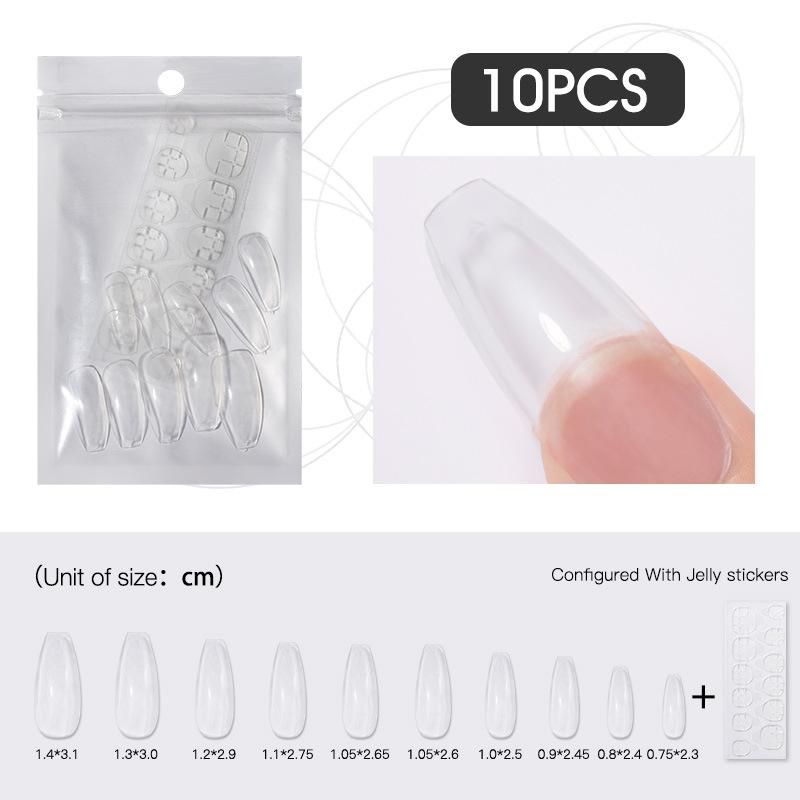 Full Cover Fake Nails Coffin Shape False Nail Long Ballerina