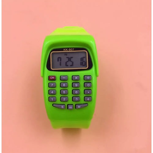 Multifunctional Digital Calculator Watch-  Lemon Green