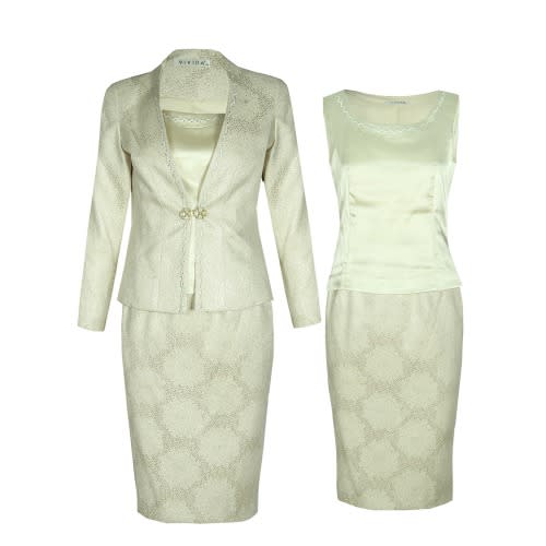Ladies 3 Piece Skirt Suit- Cream.