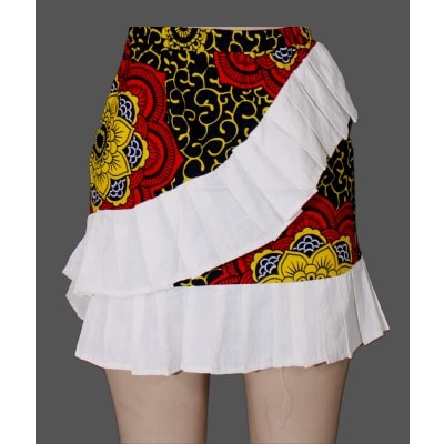 Flounced Ankara Mini Skirt