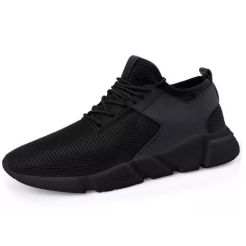 Men's Mesh Breathable Jogging Sneakers - Black