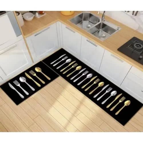 Anti-slip Absorbent Kitchen Runner Mats - 2 Pieces