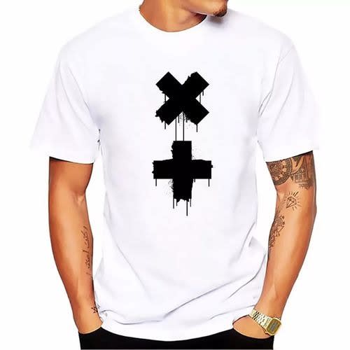 Plus/Times Polo T Shirt Round Neck Men & Women - White
