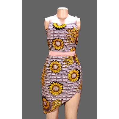 Criss Cross Ankara Dress With Laced Back