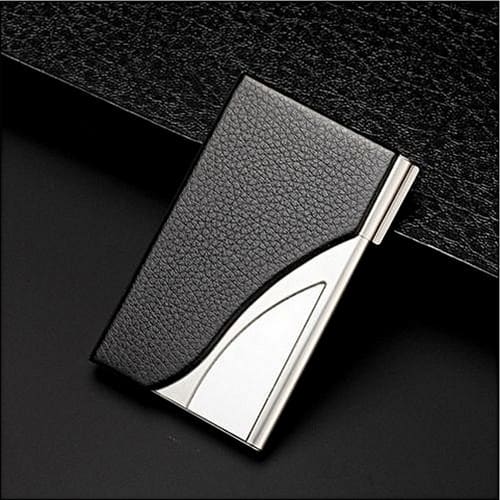 Executive Stainless Steel Business Card Holder Name & Credit Card Case Wallet - Silver