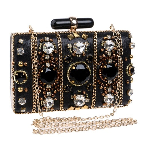 Elite Crystal Ladies Purse-Black