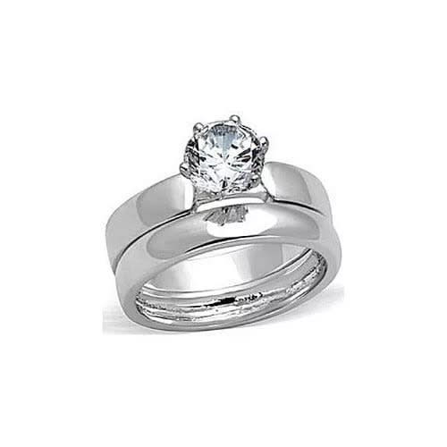 Wedding Ring Set - Silver