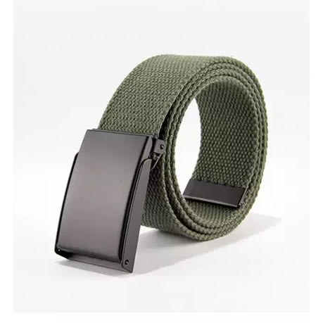 Alloy Steel Buckle Canvas Belts - Green