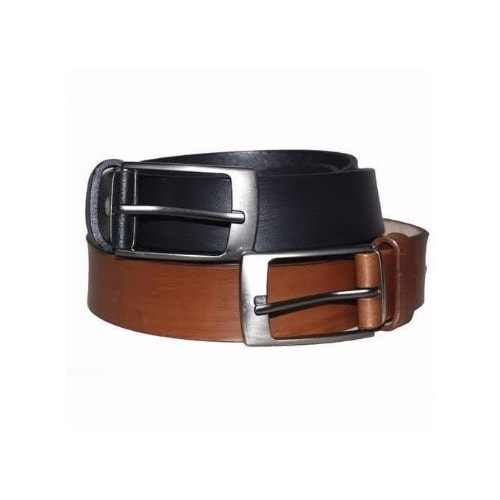 Leather Men's Belt - 2 In 1- Black & Brown