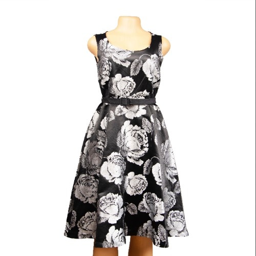 Women's Gown - Silver & Black