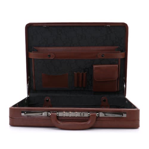 Executive  Leather Briefcase- Golden Lock