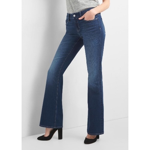 Gap Mid Rise Long & Lean Jeans- Dark Indigo