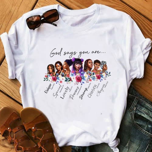 God Says Affirmation Top- White
