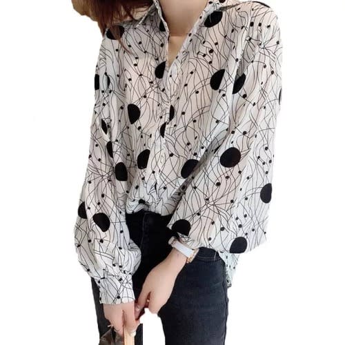 Geometric Print Blouse- White