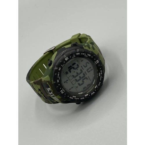Rubber Strap Round Men's Wrist Watch - Green