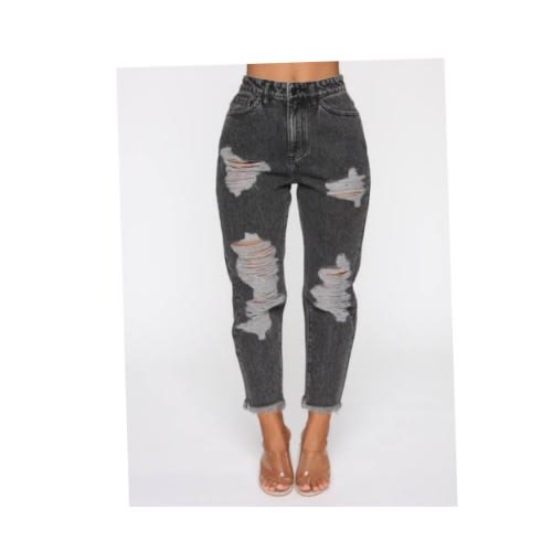 Ladies Ripple Boyfriend Jean - Black