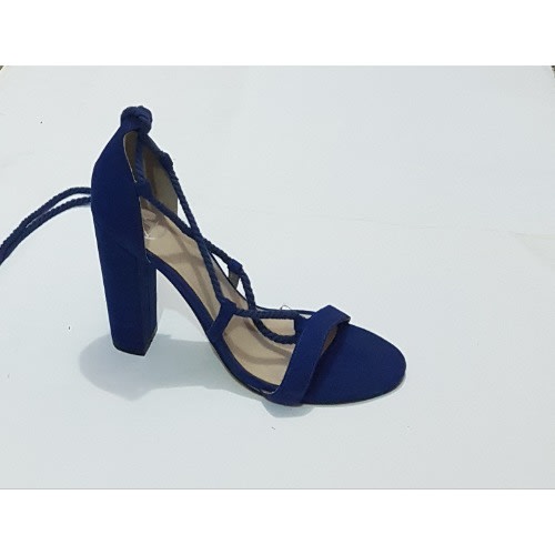 Ladies Block Heeled Sandals - Royal Blue