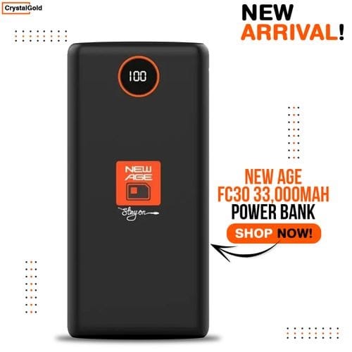 Power Bank Fast Charge Type C Input & Output - 33000mah