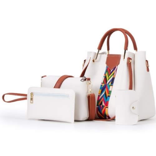 Ladies Handbags Set - 4 In 1 - White