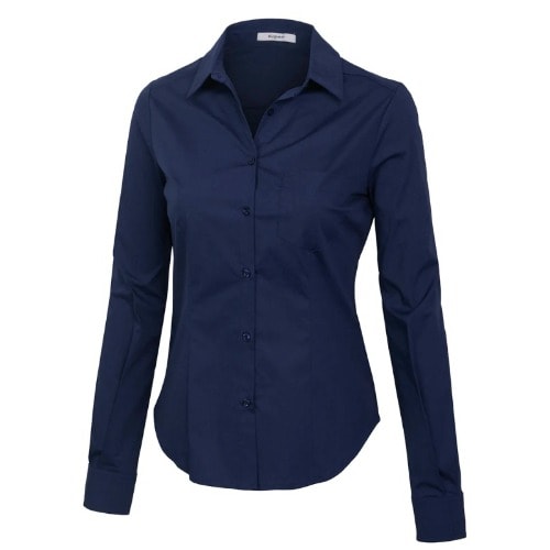 Ladies Formal Dress Shirt  - Navy Blue