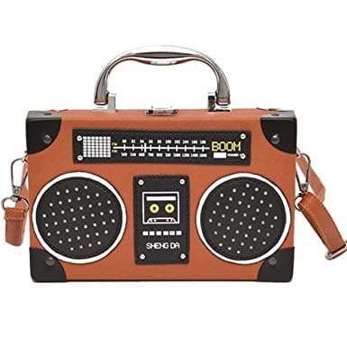 Radio Shaped Female Crossbody Shoulder Bag - Brown