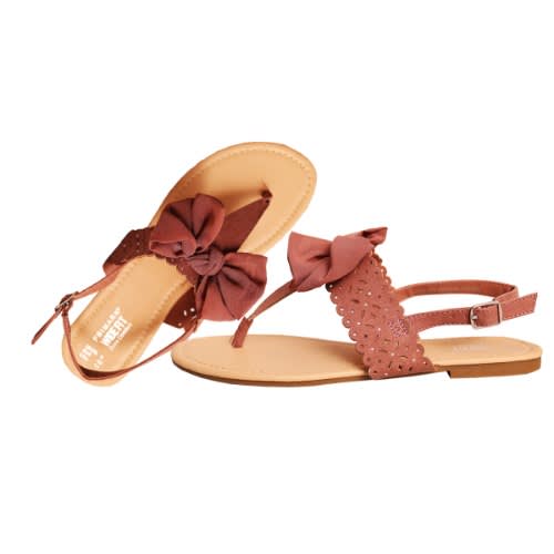 Wide Fit Extra Comfort Bow Sandals - Pink/onions