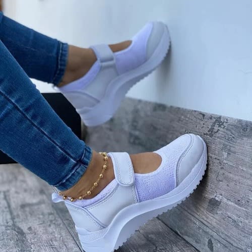 Women's Denim Sneakers- White