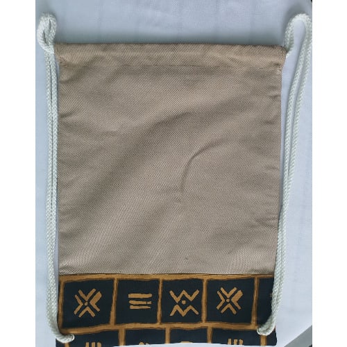 Canvas Drawstring Backpack - Tan