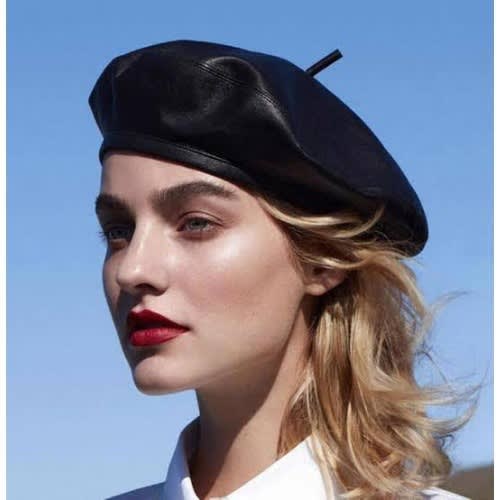 Kellyzola Pu Leather Beret - Black