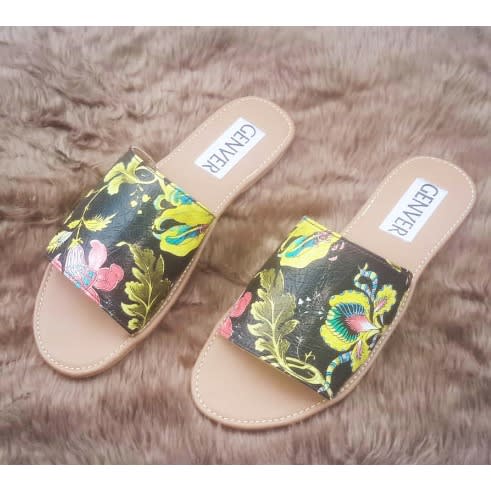 Multicolor Leather Pattern Slippers