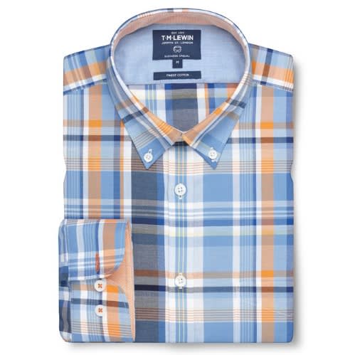 Casual Slim Fit  Oxford Check Button Down Shirt