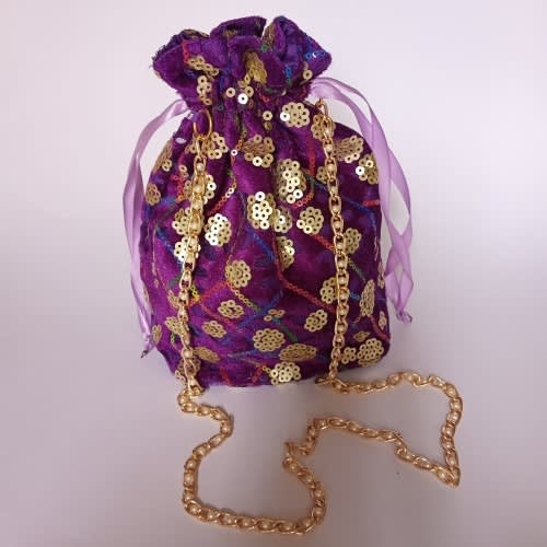 Purple Drawstring Purse