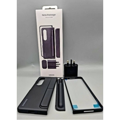 Official Note Package Clear View Cover With Stand + S Pen And Charger For Samsung Galaxy Z Fold4