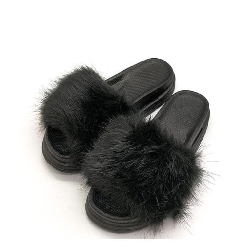 Ladies Flur Jelly Slides - Black