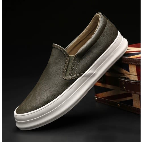 Premium Leather Slip On Sneakers