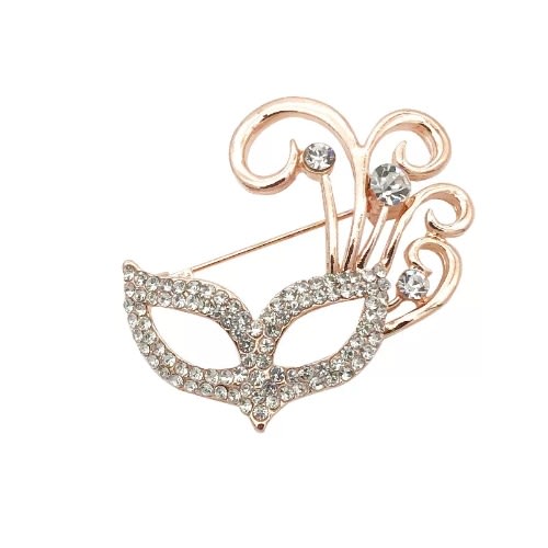 Crystal Mask Brooch