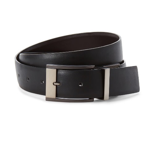 Men’s Reversible Leather Belt With Gunmetal Buckle