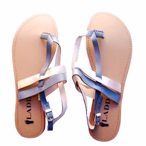 Ladies Sandal - Grey and Gold