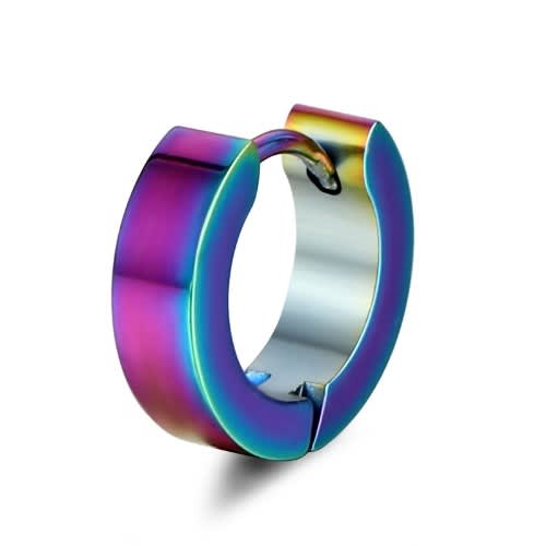 Unisex Steel Hoop Earrings - Rainbow