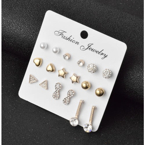 9 In 1 Studs Earring- Gold