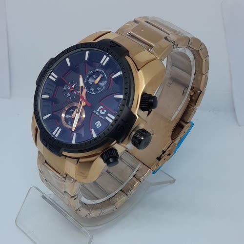 Chronograph Stainless Steel Rose Gold With Black Dial