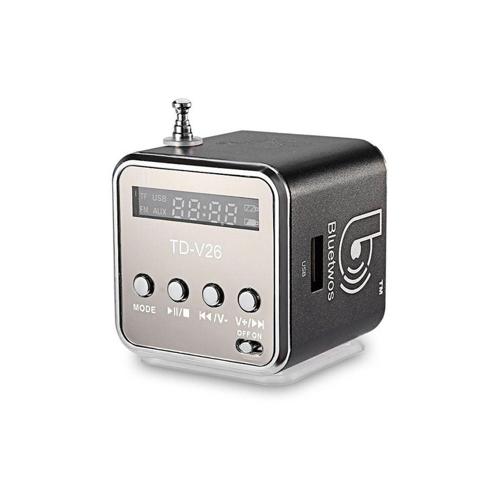 Mini Portable LCD Display Subwoofer Speaker Outdoor-Black