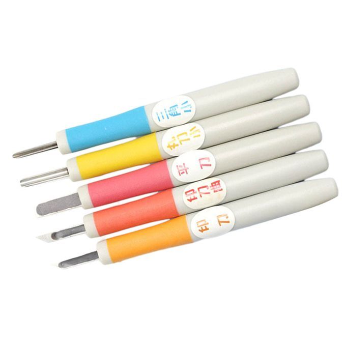 5PCS Precision Rubber Stamp Printing Carving  Kit Chiseling