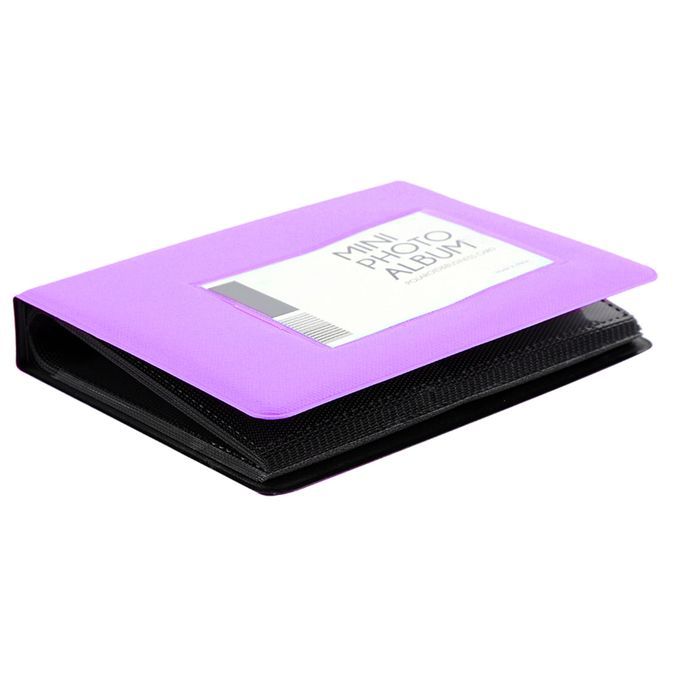 PU Leather Storage Display Book Album, 64 Photos Photo Album Purple