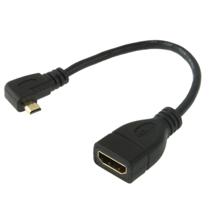 17cm 90 Degree Micro HDMI Right-toward Male To HDMI Female Cable Adapter(Black)