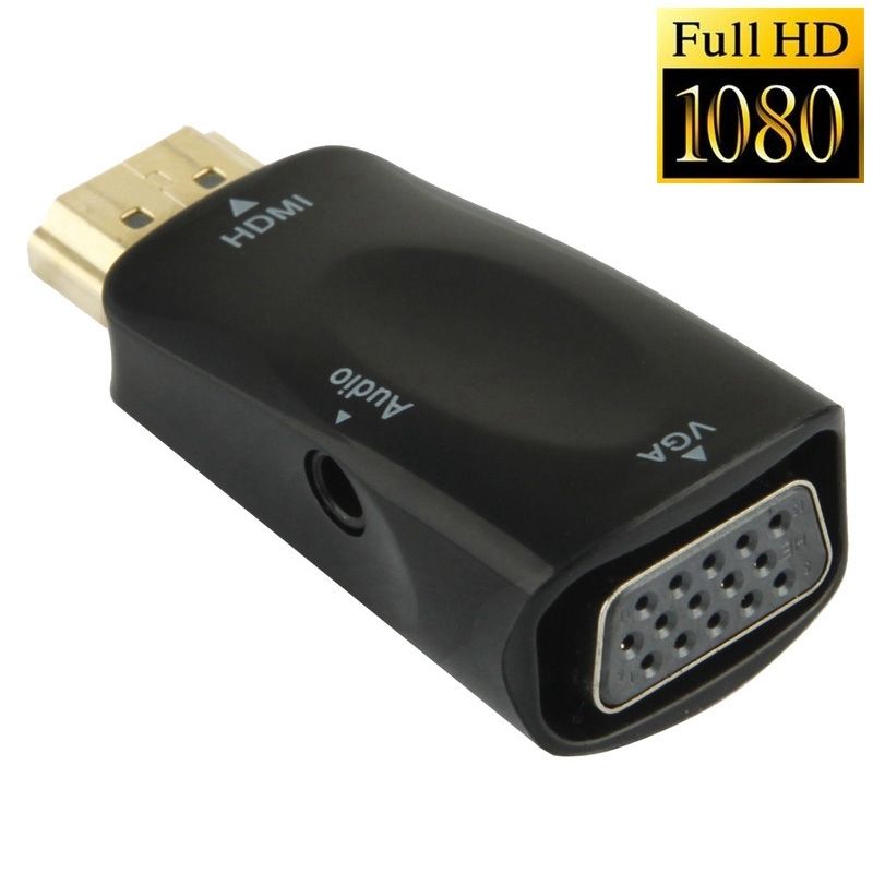 Full HD 1080P HDMI To VGA And Audio Adapter For HDTV / Monitor / Projector(Black)
