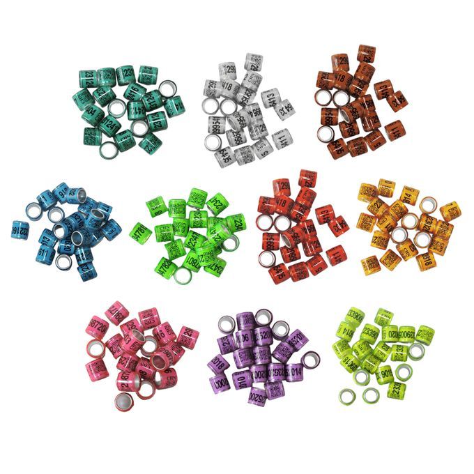 100pcs Identify Dove Rings Leg Rings Pigeon Bands For Mixed Color