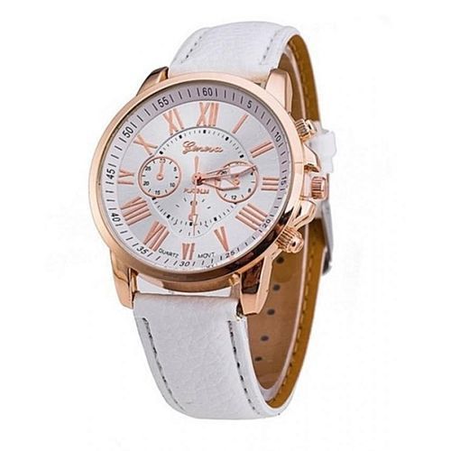 Ladies Leather Watch - White