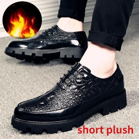 short plush Crocodile Shoes Men Wedding Dress Leather Shoes for Men