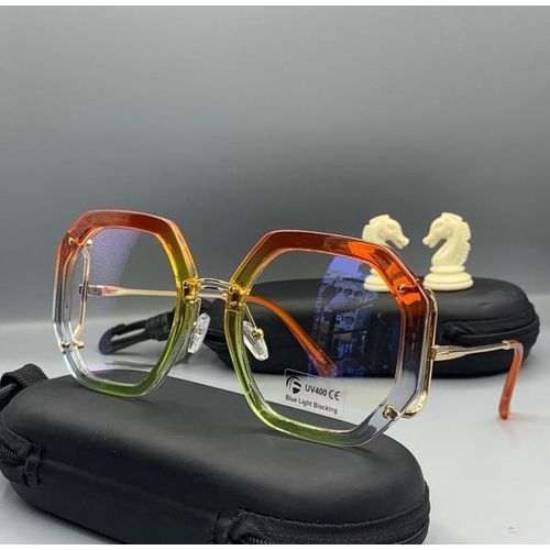 Clear Frame Glass - For Ladies With Zipper Black Case